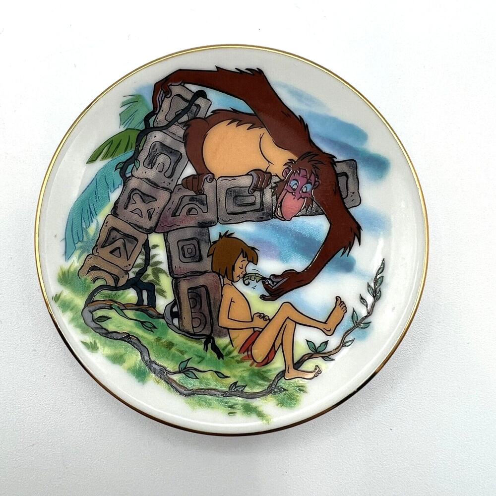 Vtg Disney Alphabet Letter K Mini Plate Collection 3.25" King Louie Jungle Book